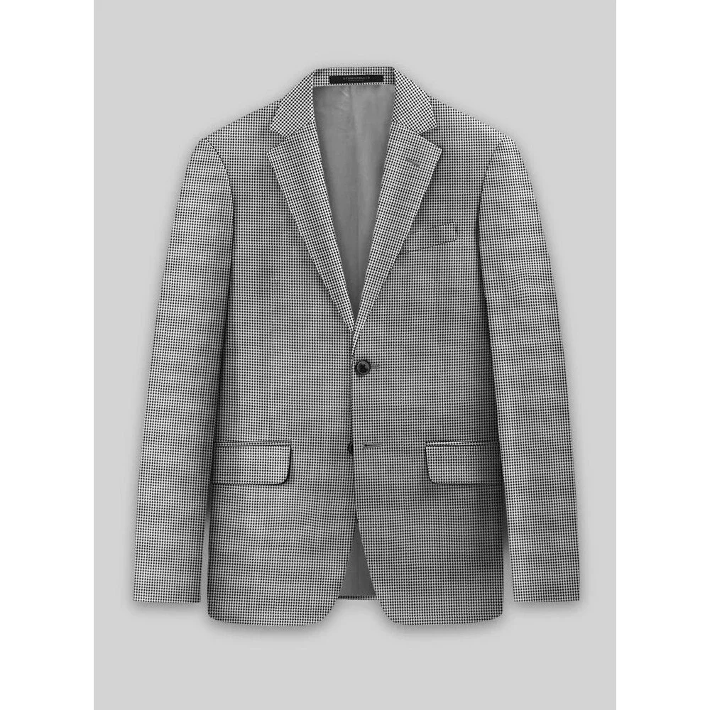 JOS A BANK Mens Blazer Sport Coat 48XL Two Button Jacket Houndstooth Gray Wool
